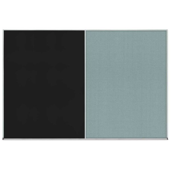 Enclosed Corkboard, 1 Door, 18"x24", 4" Fra, UV3407-SATIN-CLOUD